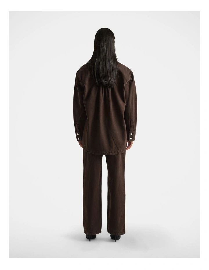Ariana Denim Shirt in Brown image 2
