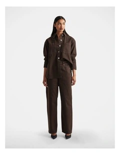 Ariana Straight Leg Jeans in Brown