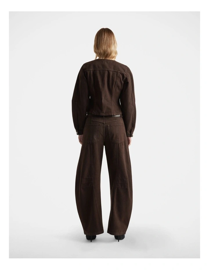 Amaya Barrel Jeans in Brown image 2