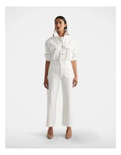 Darcy Cropped Wide Leg Jeans in White