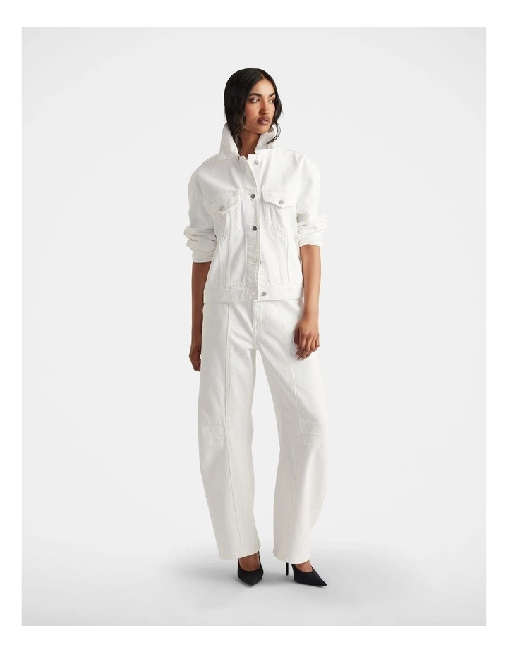 Amaya Barrel Jeans in White image 1