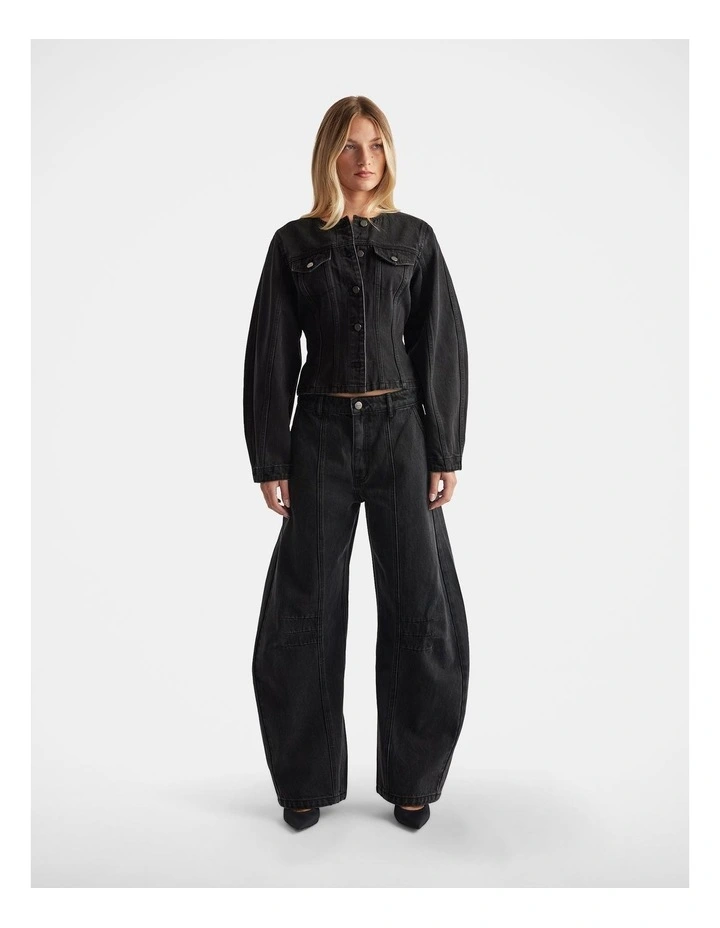 Amaya Barrel Jeans in Black image 1