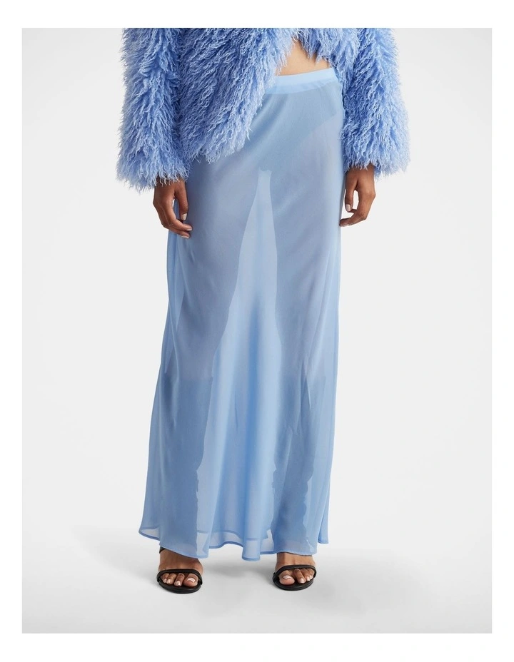 Caitlyn Sheer Maxi Skirt in Blue Bell image 3