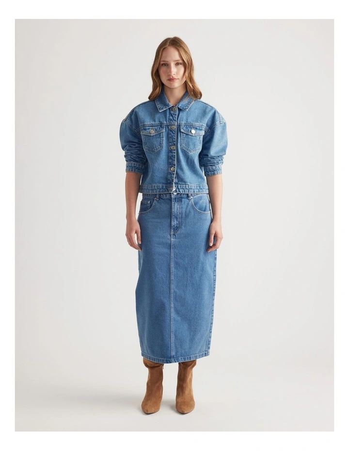 Luna Denim Midi Skirt image 1
