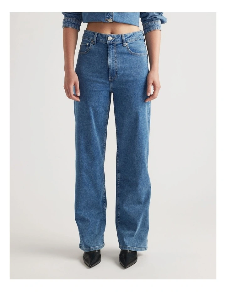 Sophia Stretch Straight Jean in Blue image 3