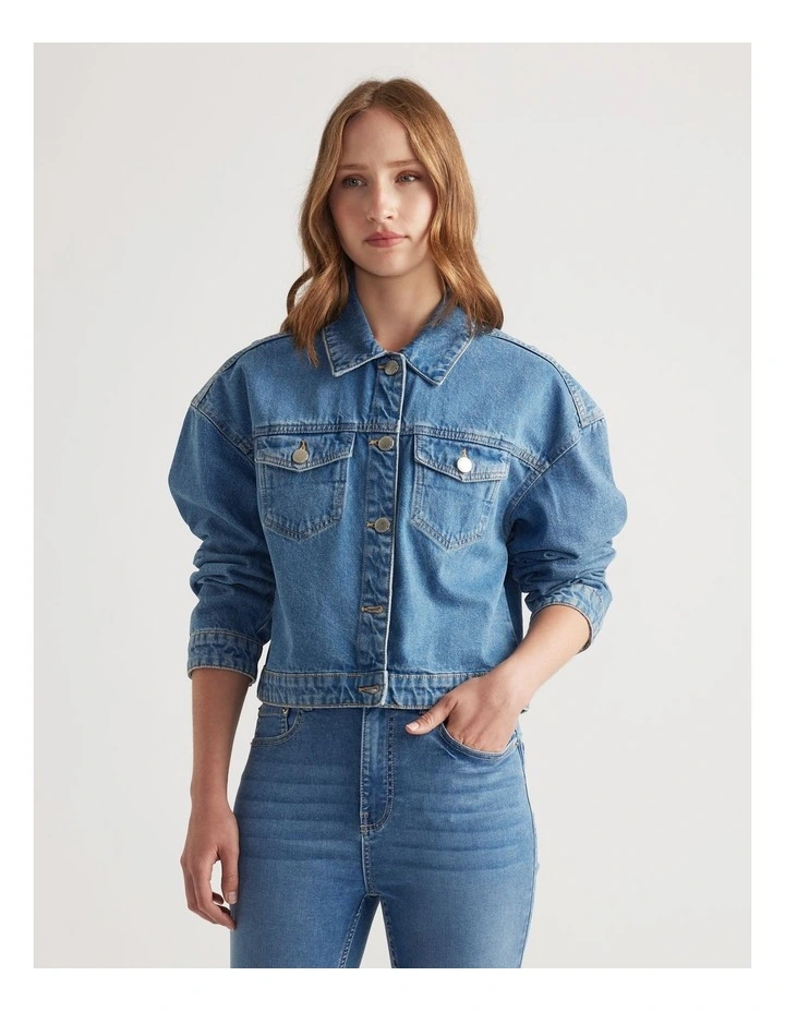 Dahlia Cropped Trucker Jacket image 3