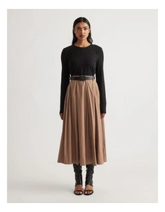 Sloane Long Sleeve Midi Dress in Multi