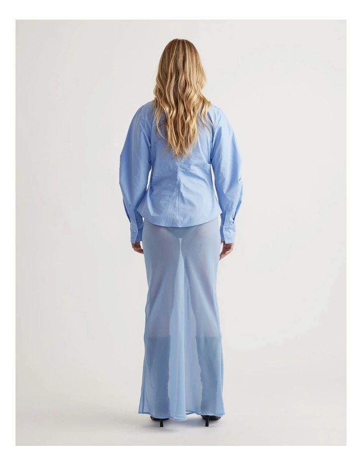 Rhian Balloon Sleeve Shirt in Blue image 2