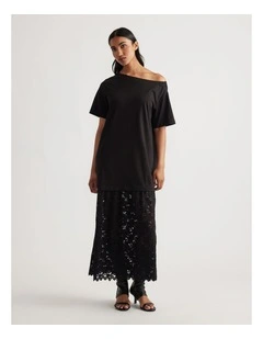 Alexis Lace Maxi Dress in Black