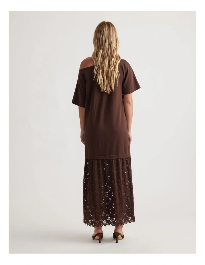 Alexis Lace Maxi Dress in Rich Mocha image 2