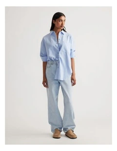 Heather Oxford Oversized Shirt