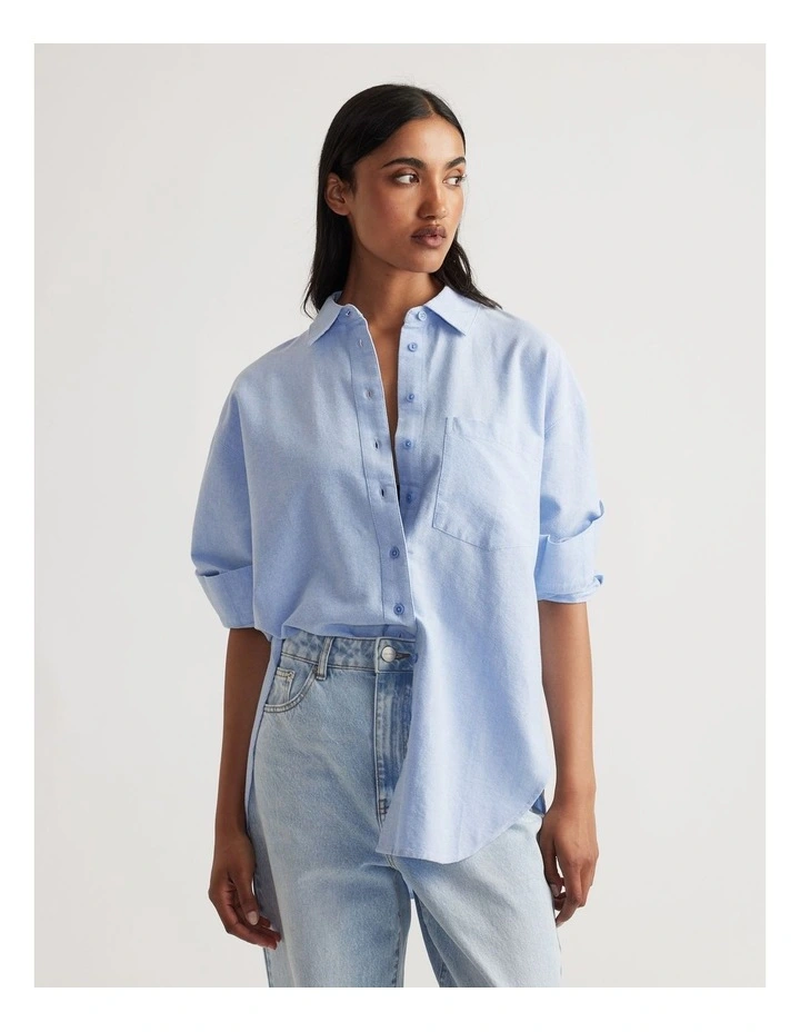 Heather Oxford Oversized Shirt image 3