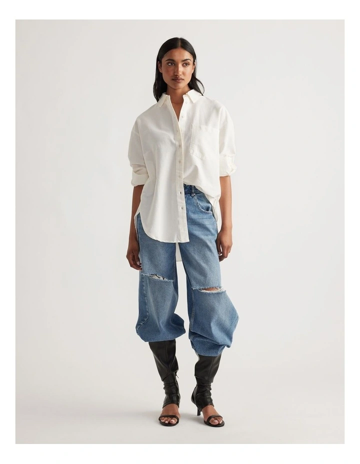 Heather Oxford Oversized Shirt image 1