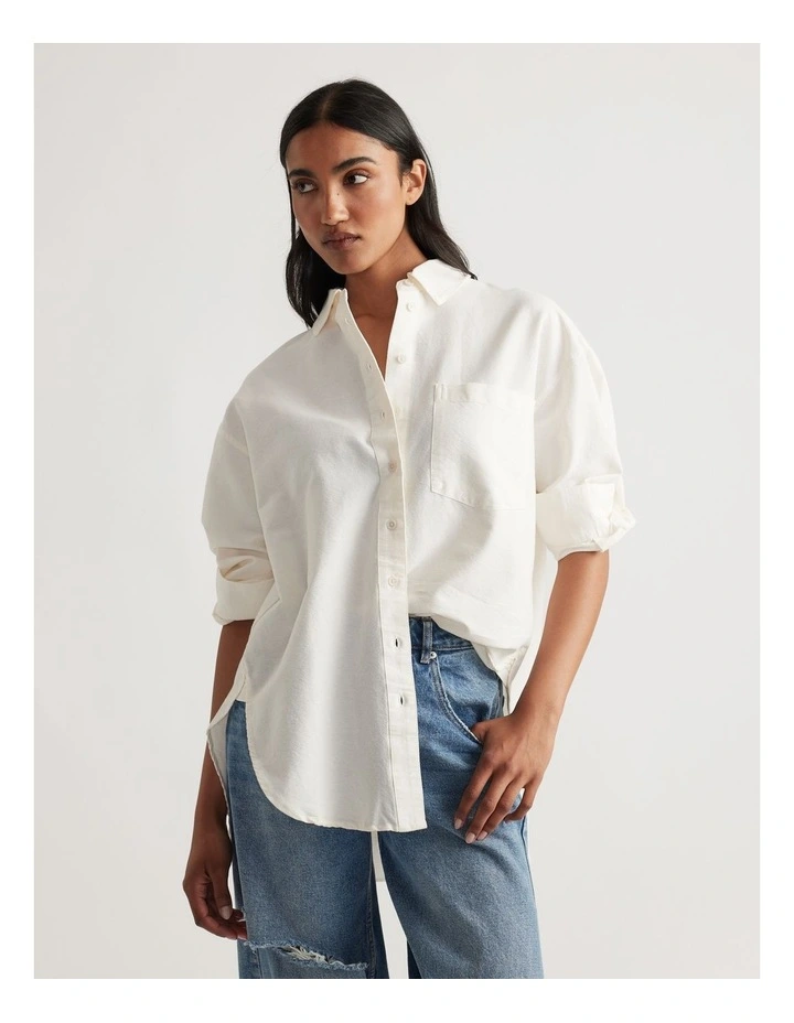 Heather Oxford Oversized Shirt image 3