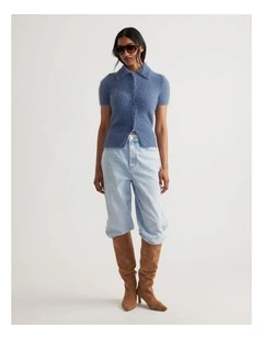 Rosie Fluffy Knit Polo Tee