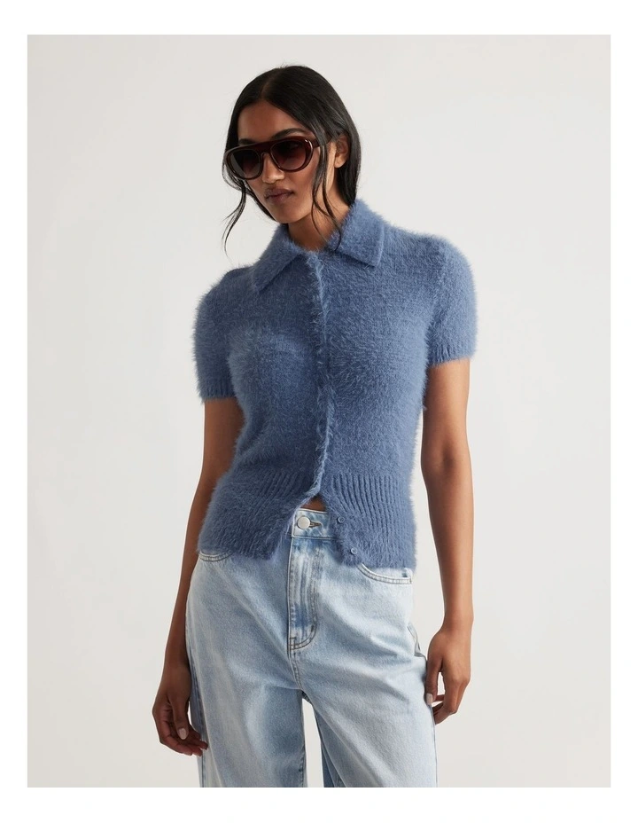 Rosie Fluffy Knit Polo Tee image 3