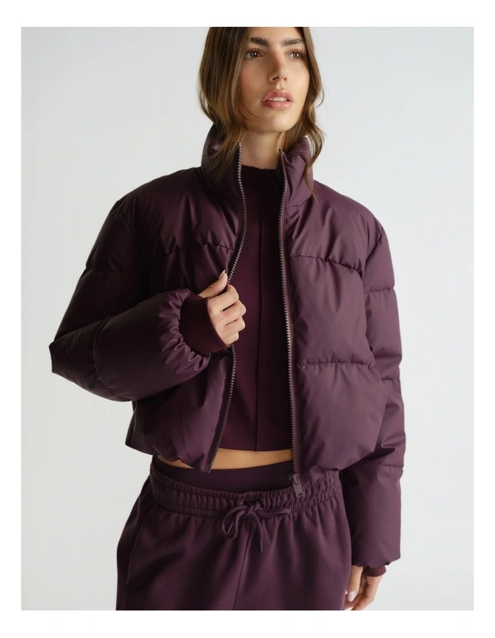 Short Puffer in Midnight Cherry image 3