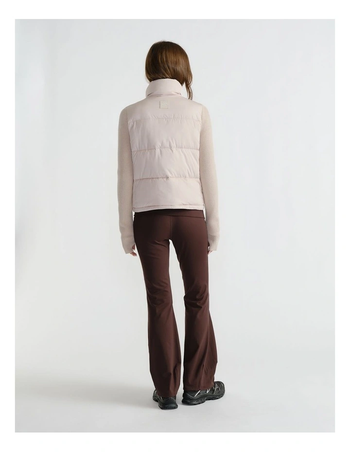 Knit Puffer Jacket in Beige image 2