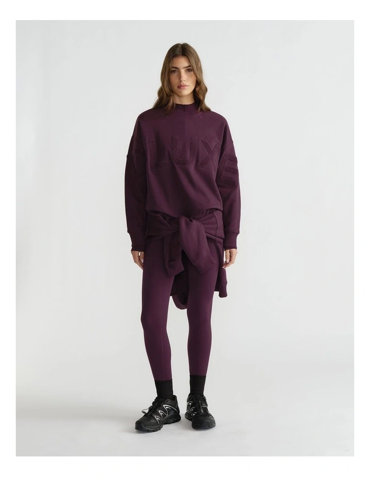 Boucle Logo Sweat Top in Purple image 1
