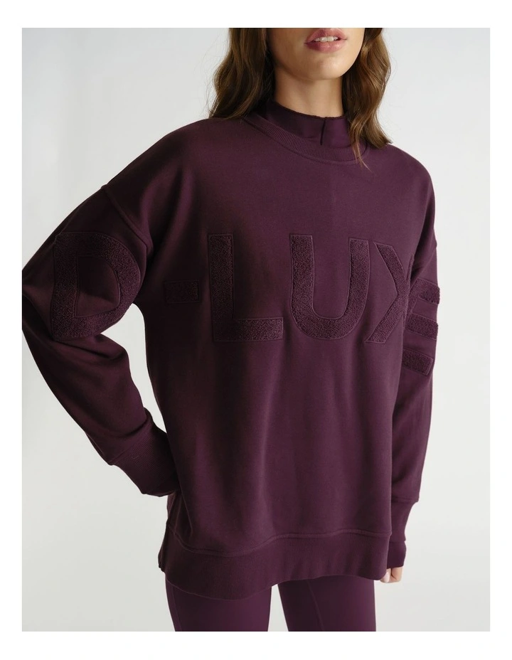 Boucle Logo Sweat Top in Purple image 3