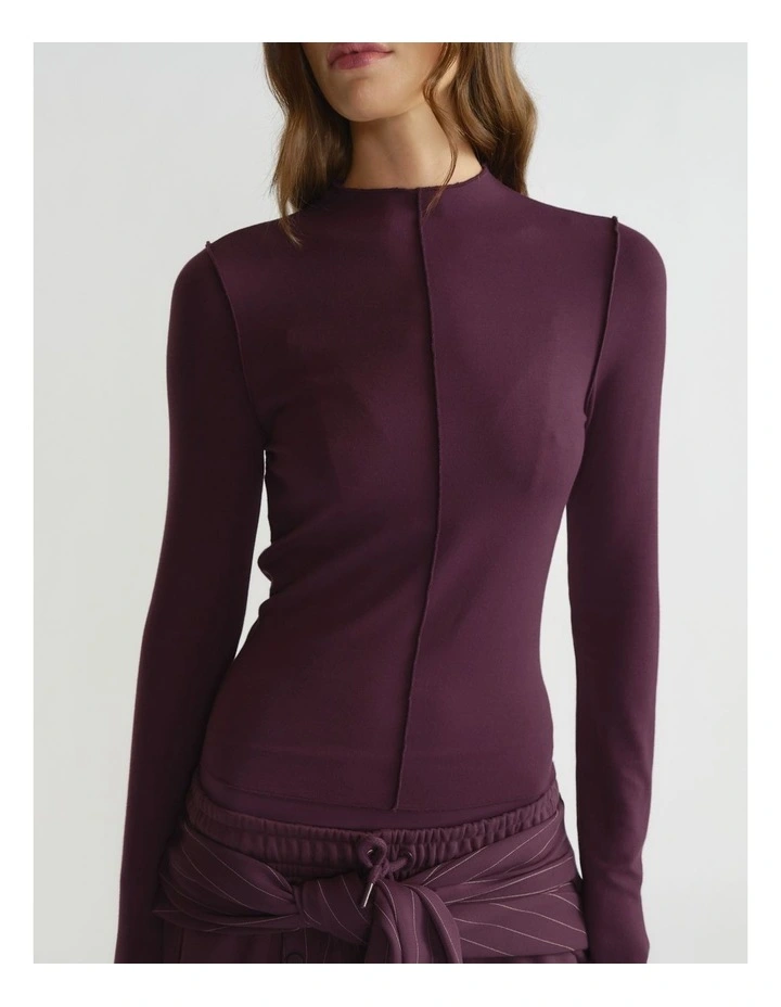 Long Sleeve Top in Purple image 3