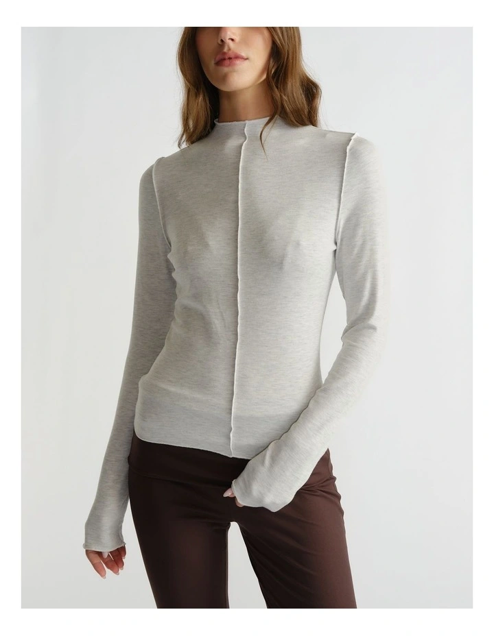 Long Sleeve Top in Grey image 3