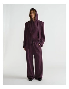 Pinstripe Pant in Midnight Cherry