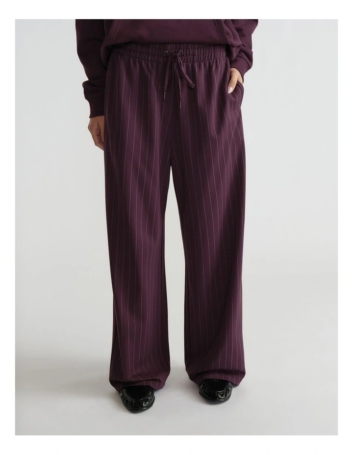 Pinstripe Pant in Midnight Cherry image 3