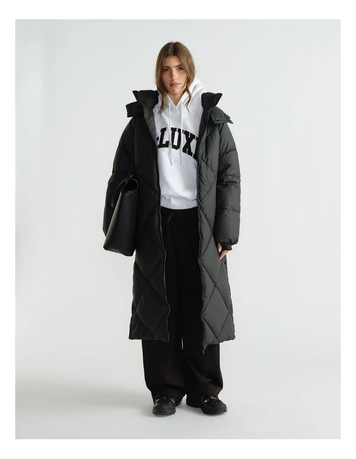 Maxi Puffer Jacket in Black image 1