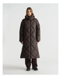 Maxi Puffer Jacket in Brown