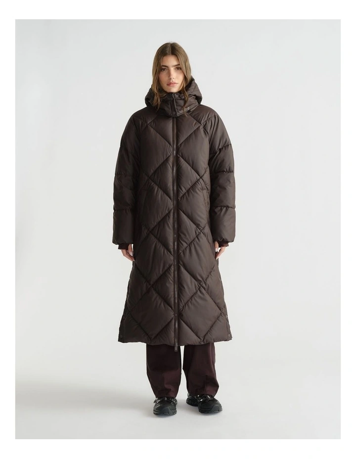 Maxi Puffer Jacket in Brown image 1