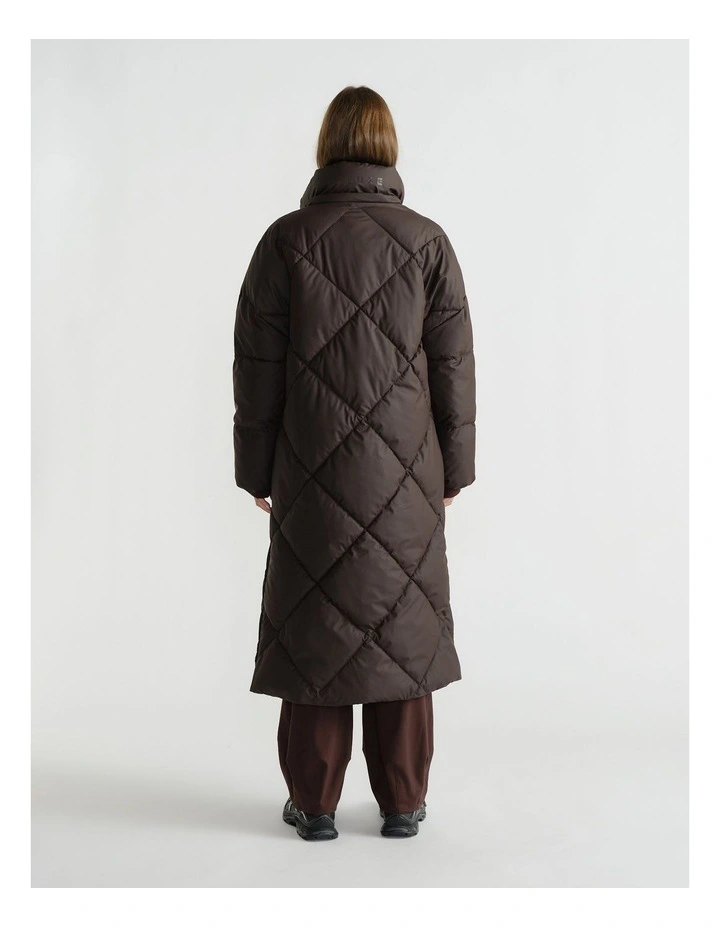 Maxi Puffer Jacket in Brown image 2