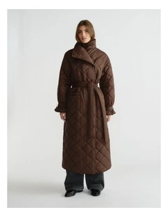 Quilted Trench in Walnut