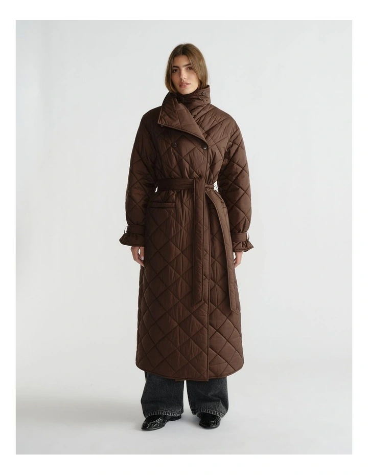 Quilted Trench in Walnut image 1