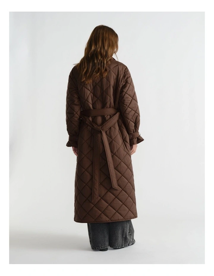 Quilted Trench in Walnut image 2