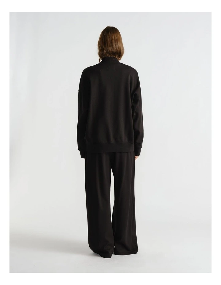 Logo Crew Neck Sweat Top in Black image 2