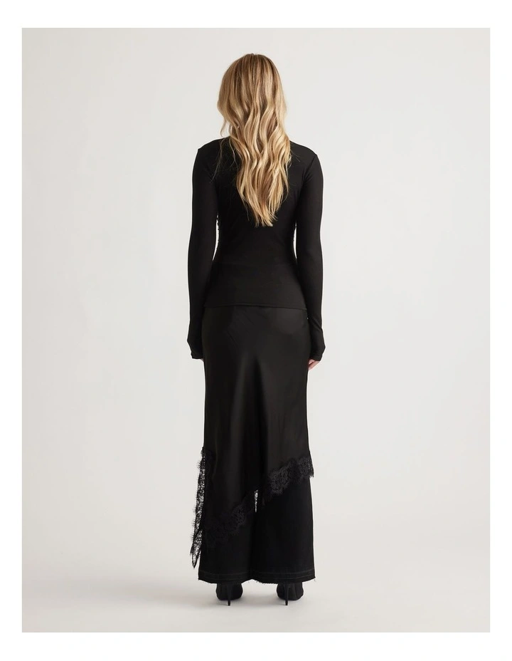 Alicia High Neck Long Sleeve Top in Black image 2