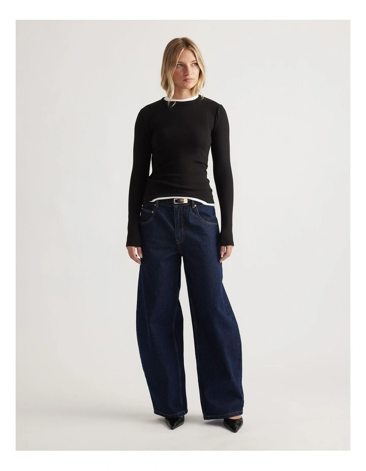 Charlotte Long Sleeve Top in Black image 1