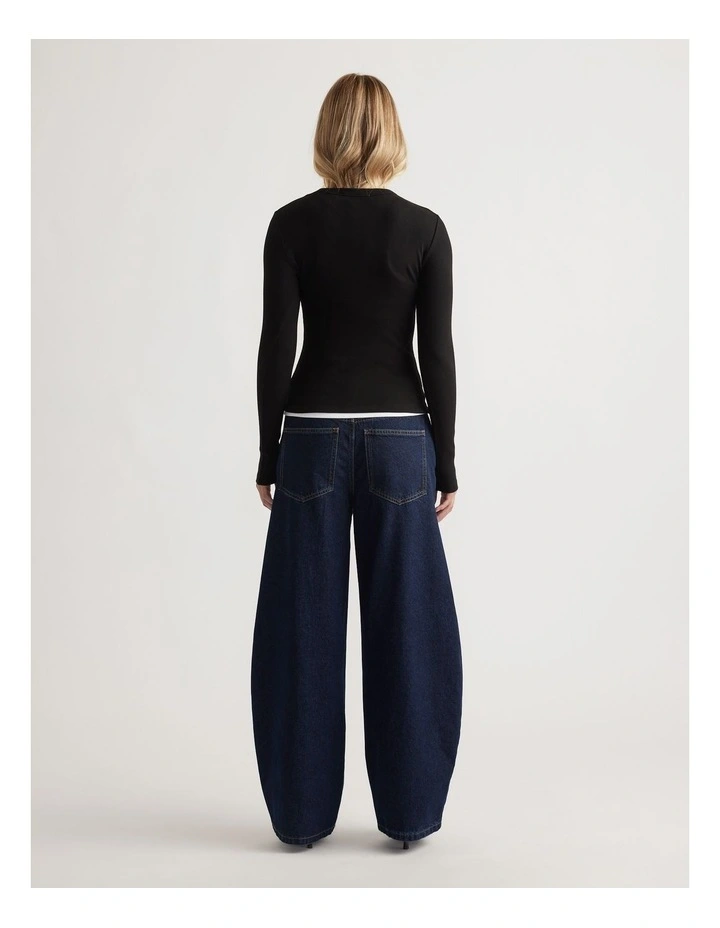 Charlotte Long Sleeve Top in Black image 2