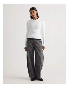 Charlotte Long Sleeve Top in White