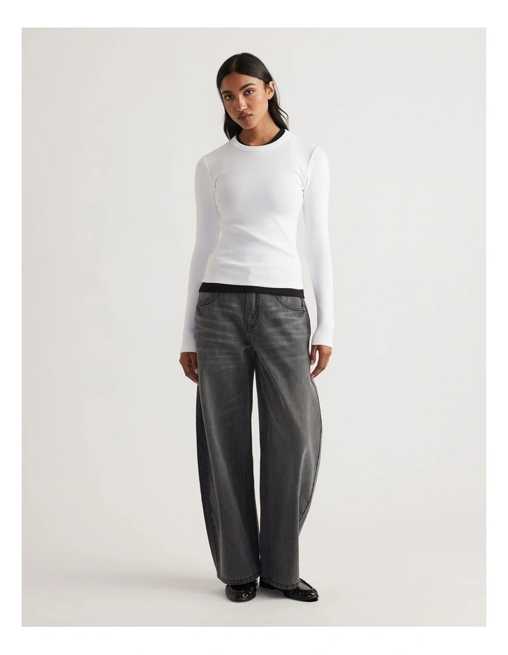 Charlotte Long Sleeve Top in White image 1