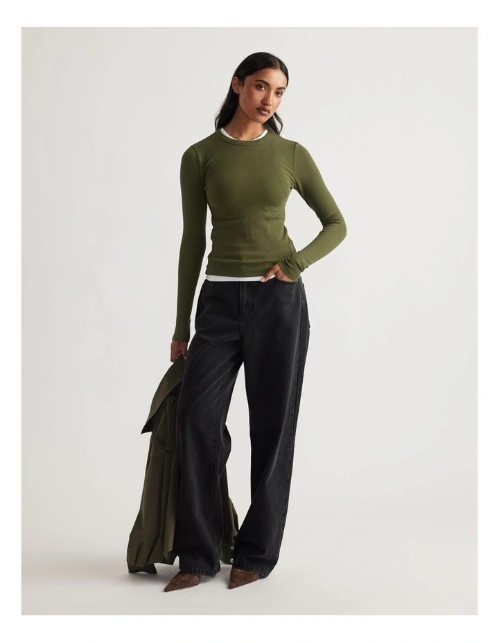 Charlotte Long Sleeve Top in Green image 1