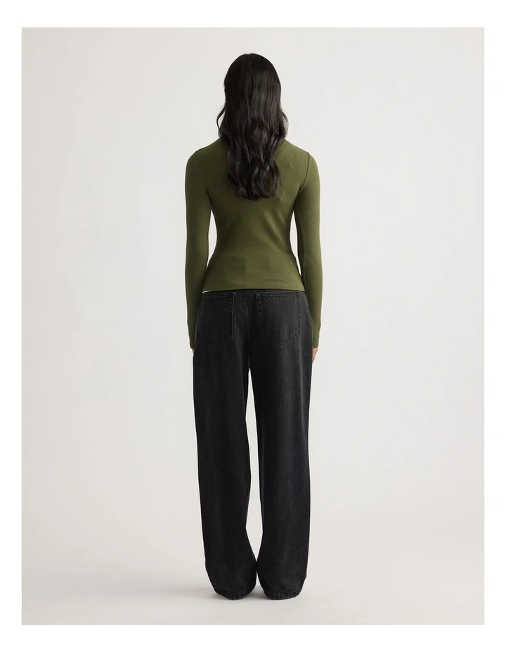 Charlotte Long Sleeve Top in Green image 2