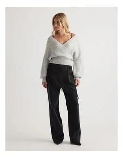 Harper Crossover Jumper in Grey