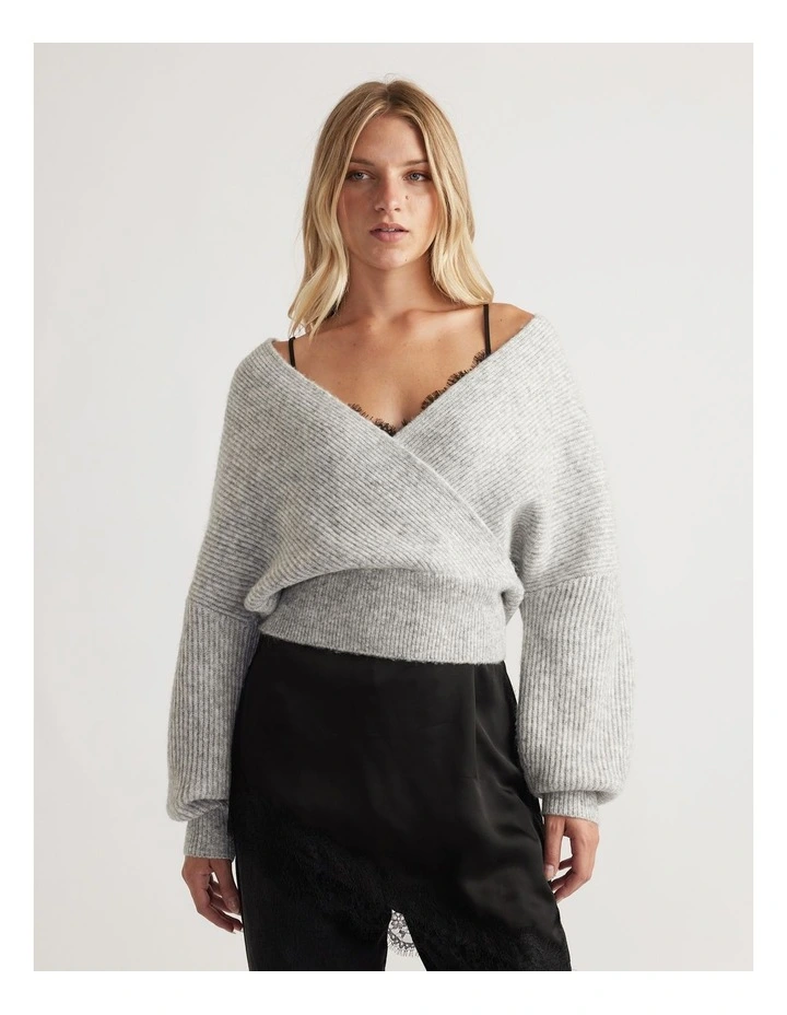 Harper Crossover Jumper in Grey image 3