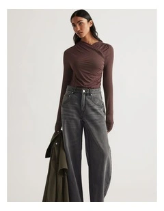 Maxine Crossover Long Sleeve in Chocolate