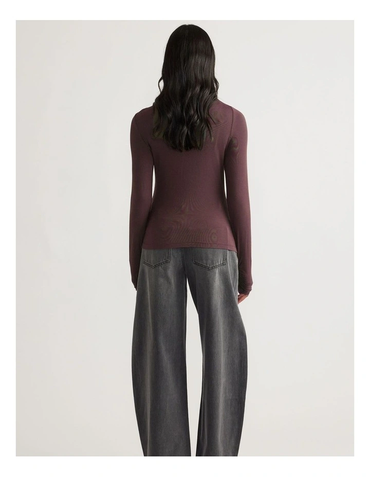 Maxine Crossover Long Sleeve in Chocolate image 2