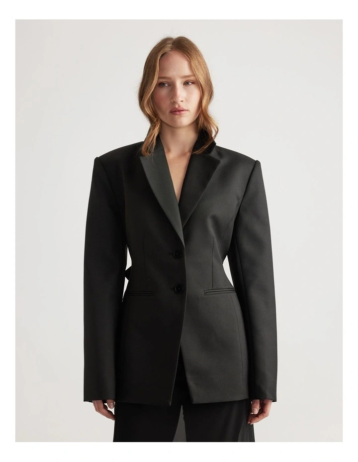 Lydia Structured Blazer in Black image 3