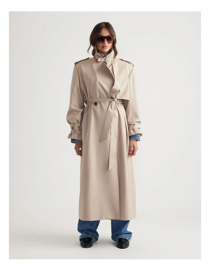 Esther Trench Coat in Biscuit image 1