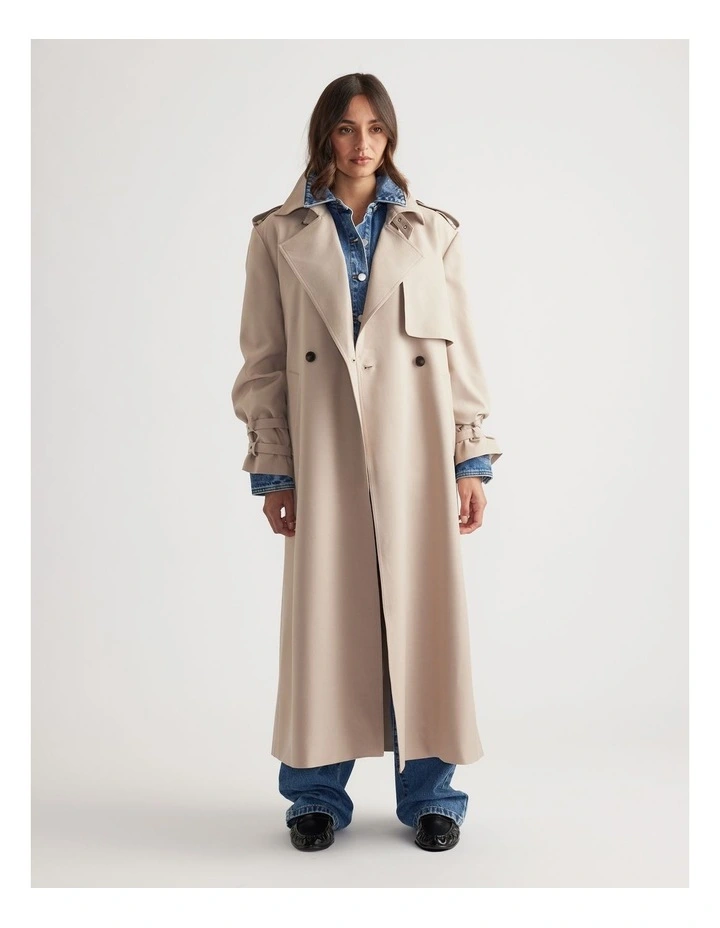 Esther Trench Coat in Biscuit image 3